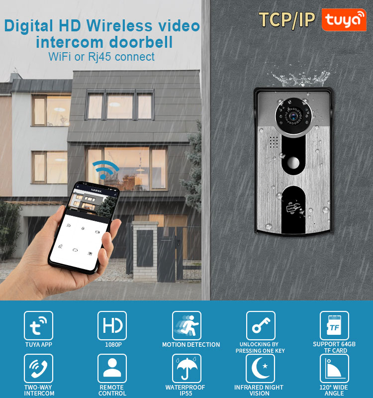 Good Quality Smart Video Doorbell with Waterproof Camera Video Door Phone System Intercom Doorbell