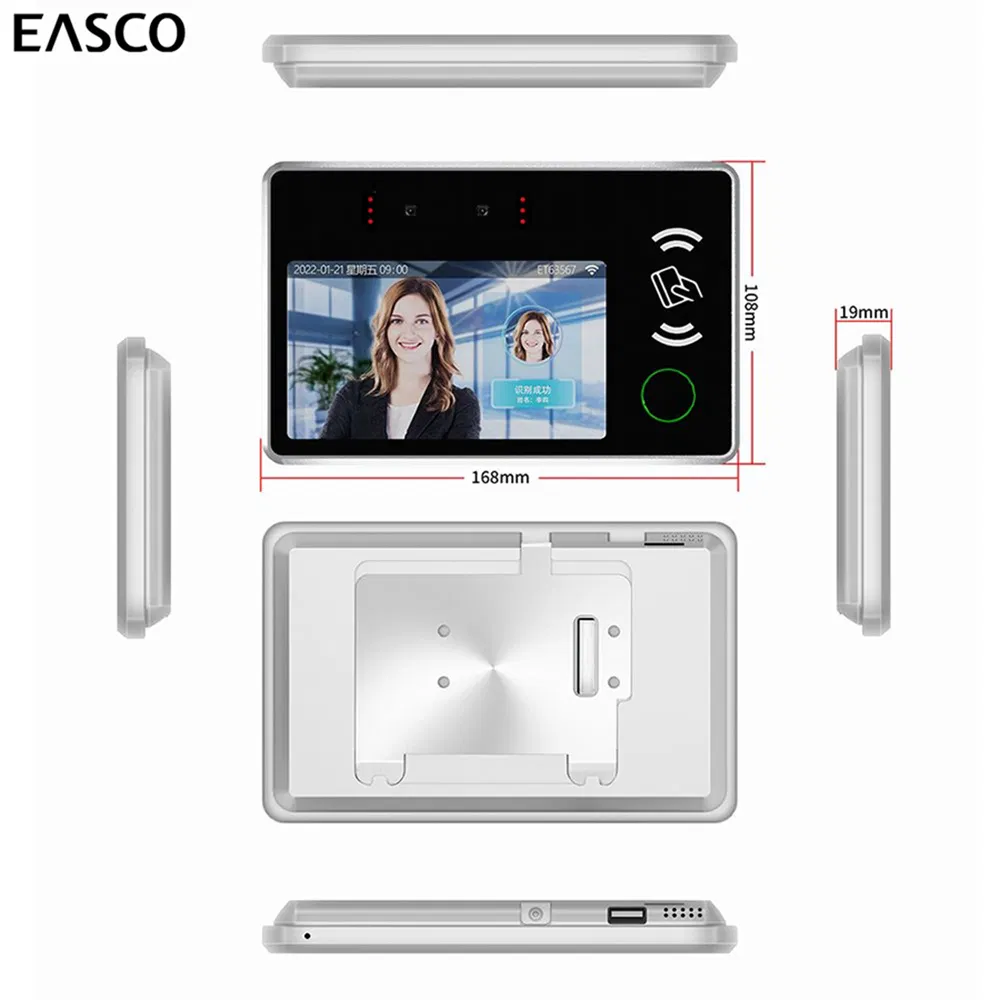 Aluminum Alloy Biometric Facial Fingerprint Recognition Access Control Time Attendance System