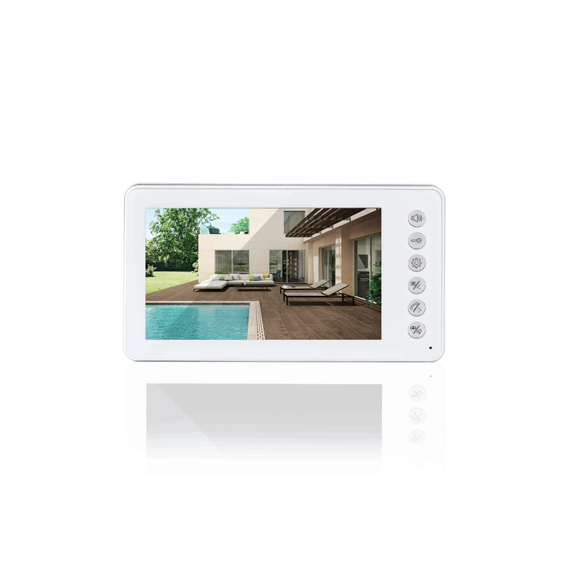 2 Wires 7 Inch Screen Indoor Monitor with Physical Button 2-Way Intercom Video Door Phone