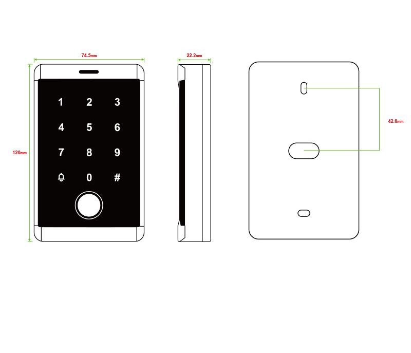 Smart Door Access Control System with Password, IC Card, Fingerprint