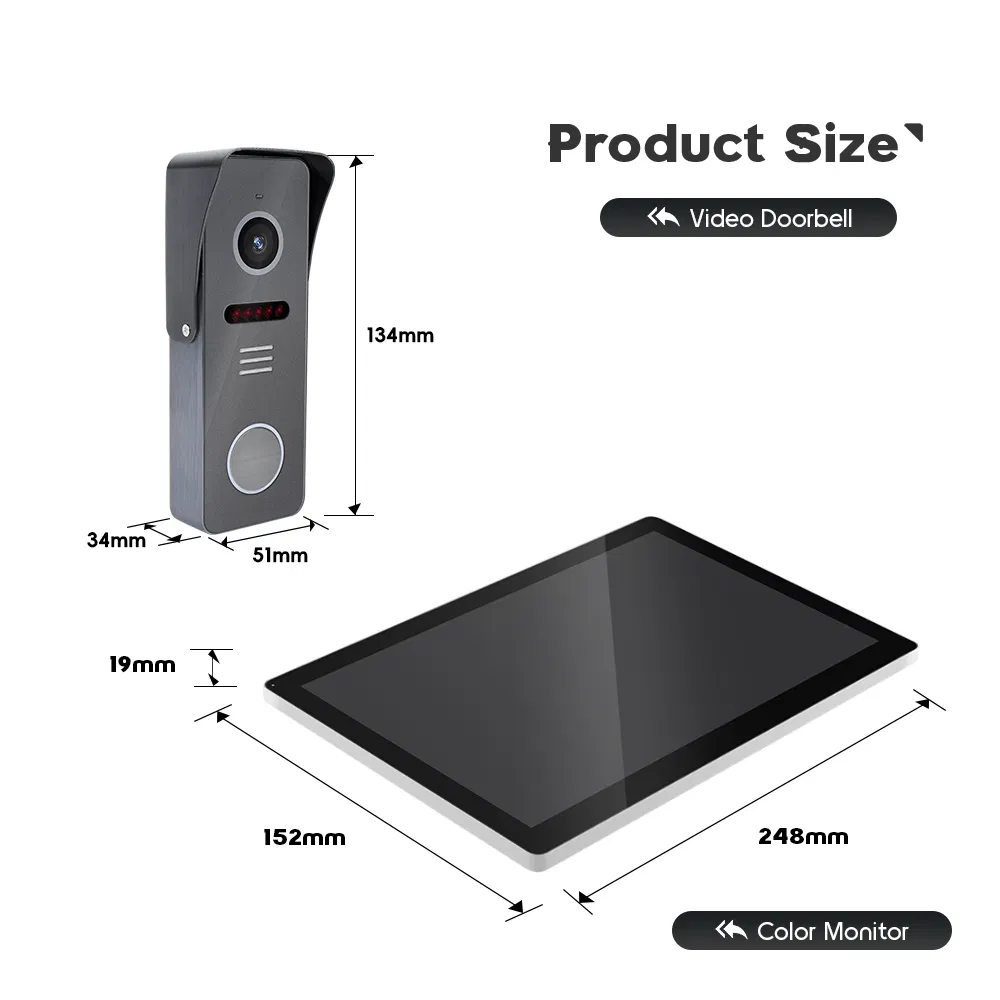 TCP/IP WiFi Doorbell Camera Video Intercom System for Villa Home Apartment