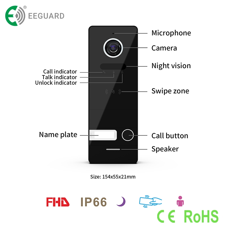 2-Wire IP 8" IPS Screen Wi-Fi IP66 RFID Intercom Home Security Video Intercom System