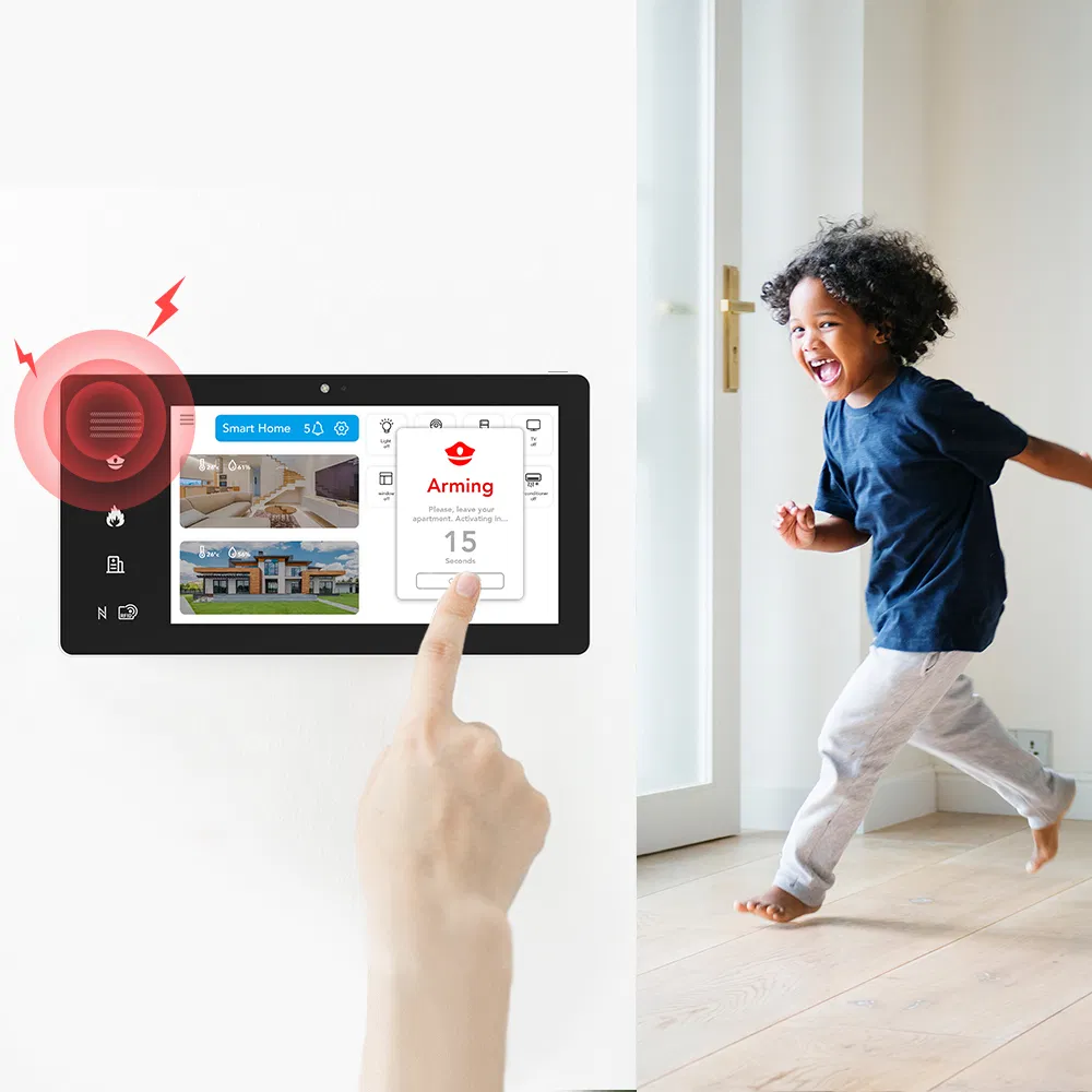 Smart Gateway Z Wave LCD Touch Panel 86box RJ45 Poe Wall Mount Tuya Zigbee Panel WiFi M Dm Zigbee Control Panel