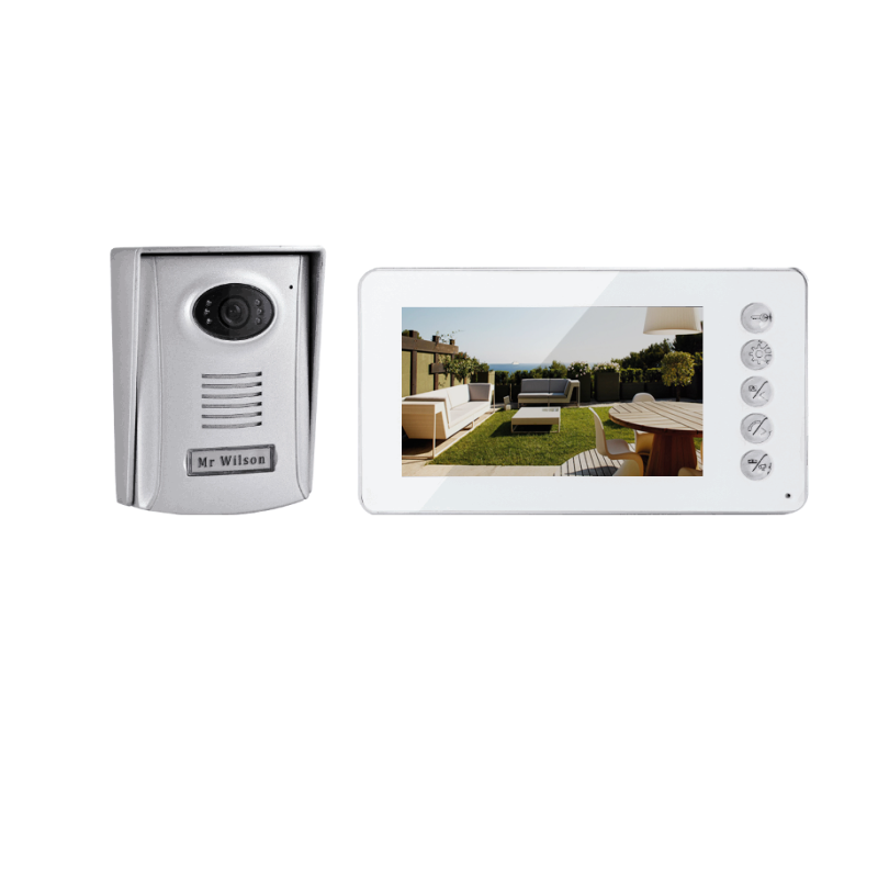 2 Wires Indoor Monitor with 4.3 Inch Screen and Outdoor Camera Two Way Communicate Intercom Video Door Phone