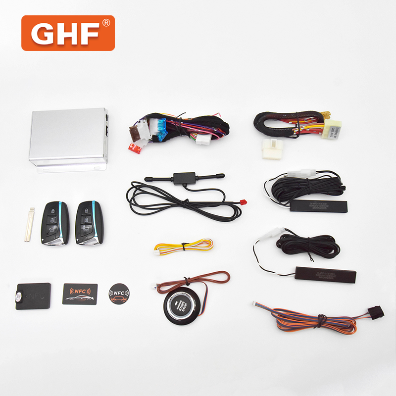 Universal NFC Card Car Alarm Car Keyless Entry Remote Engine Start System with Pke Push Button Bluetooth