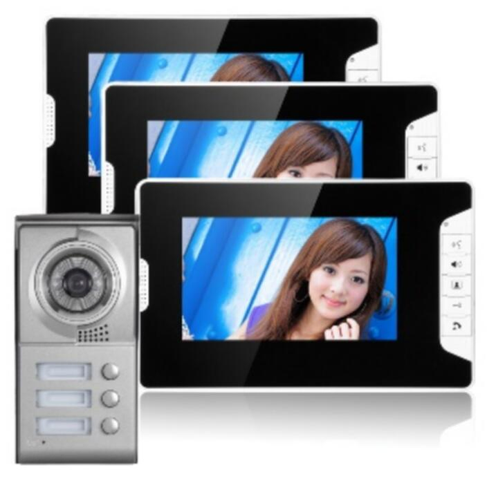 3channel Wired 4p 7inch Video Door Phone Video Villa Intercom System