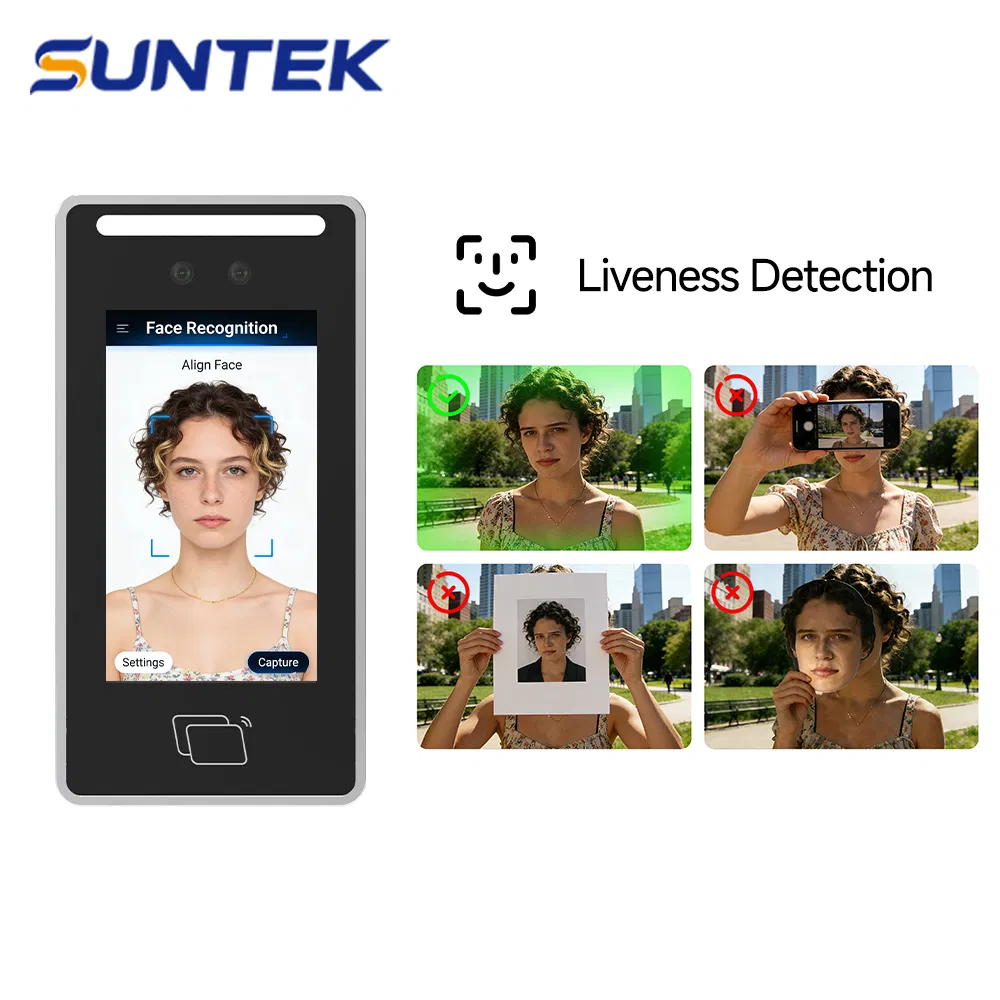 Access Control Biometric Facial Recognition Suntek NFC Visible Light Employee Card Time Attendance System