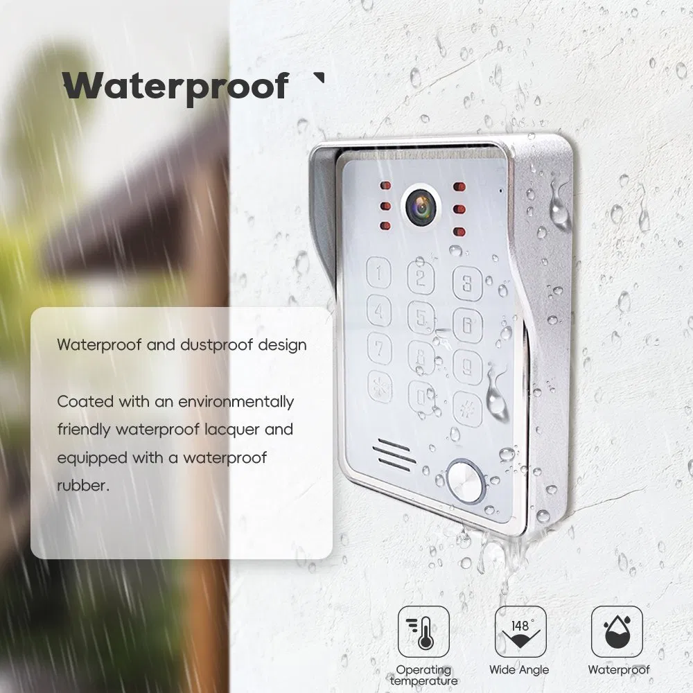 Smart Home Doorbell Villa Waterproof Video Doorphone Two-Way Call Wireless Intercom Apartment Flats