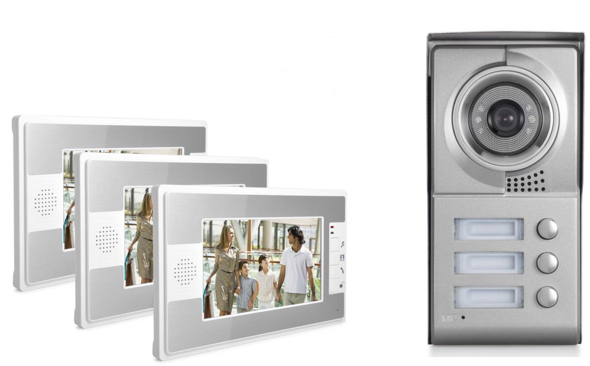 3channel Wired 4p 7inch Video Door Phone Video Villa Intercom System
