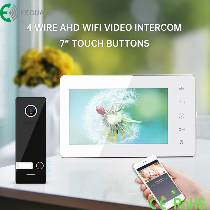 4-Wire HD 7" Touch Screen Video Intercom Villa Security System