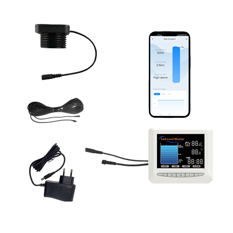 Tuya Wired RS485 Ultrasonic Water Level Alarm System for Home Automation with LCD Display