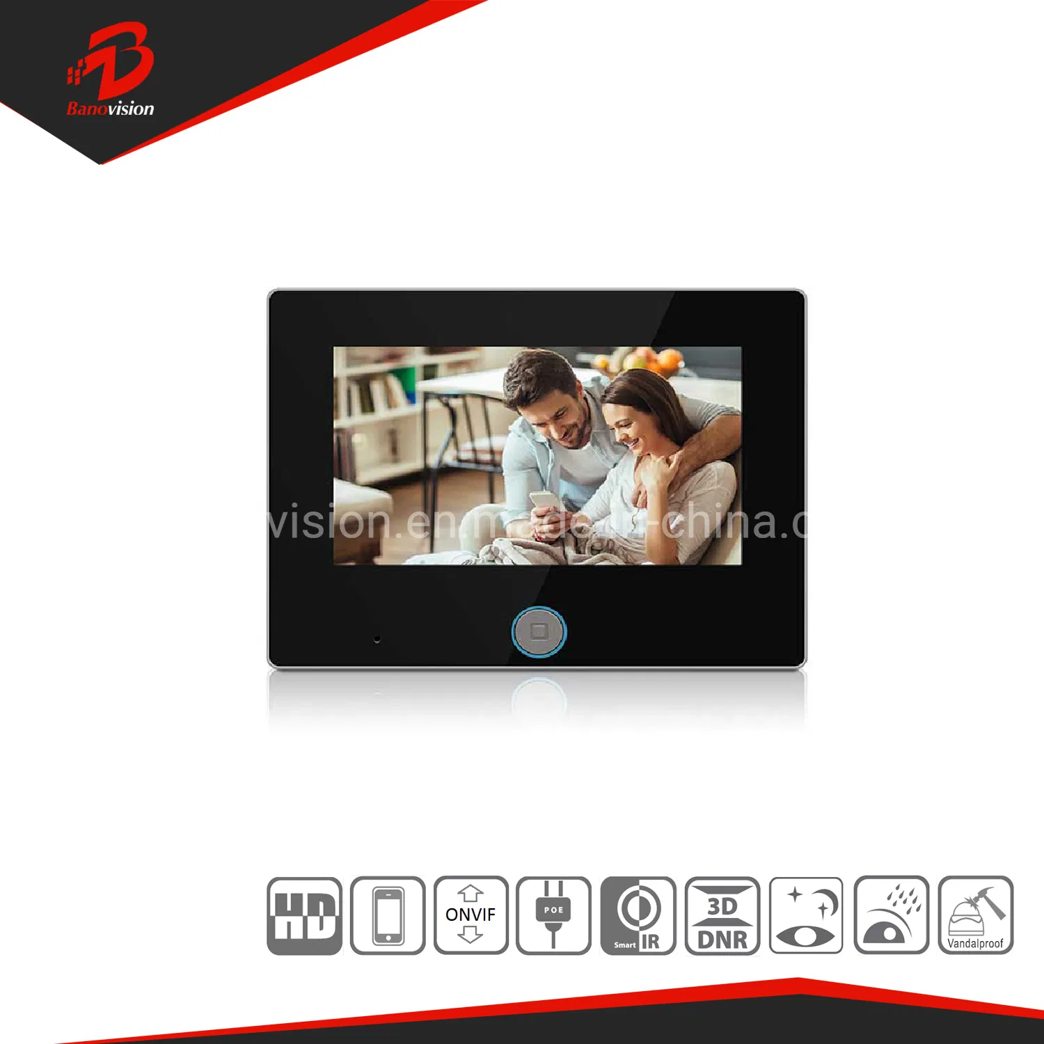 Banovision Wireless Tuya Video Doorbell Phone IP Doorbell Intercom System with Camera and 4.3inch Monitor 720p Camera Night Vision, Remote Unlock Door Release