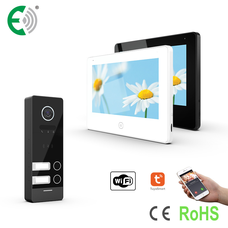 7 Inch 2-Apartment Smart IP Video Intercom System with Poe Power Supply