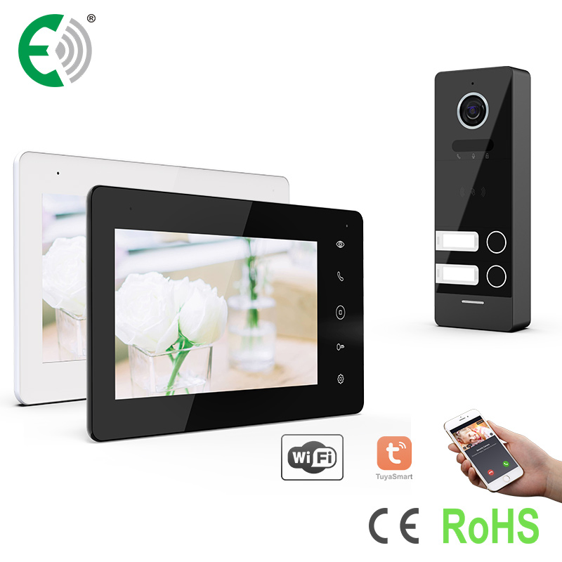 UTP/IP 7" Digital Video Door Phone Intercom System 2 Families