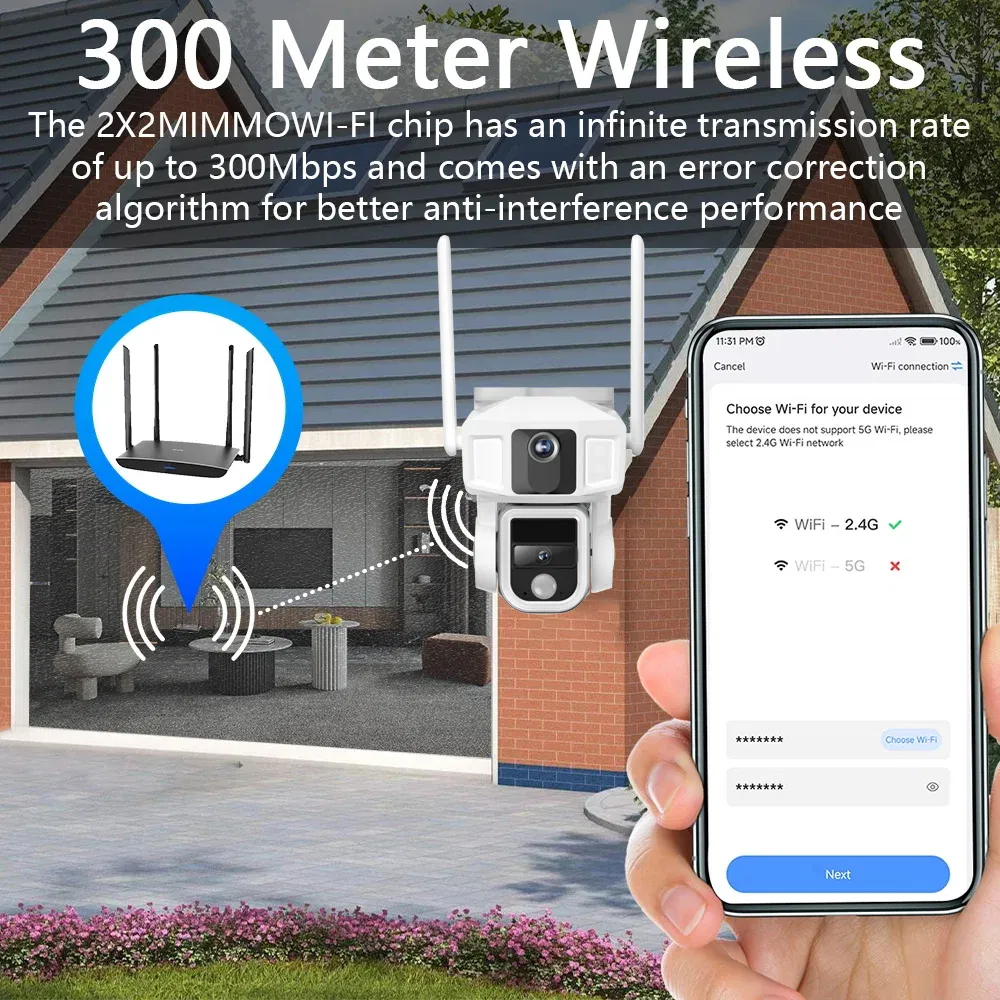 Advanced Outdoor PTZ Camera with 10X Digital Zoom and Solar Power