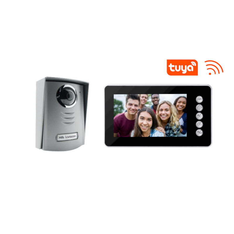 Phvsical Button Indoor Monitor Multi-Function 2 Wires Connect Outdoor Unit with Raincoyer IP Box for WiFi Villa House Security