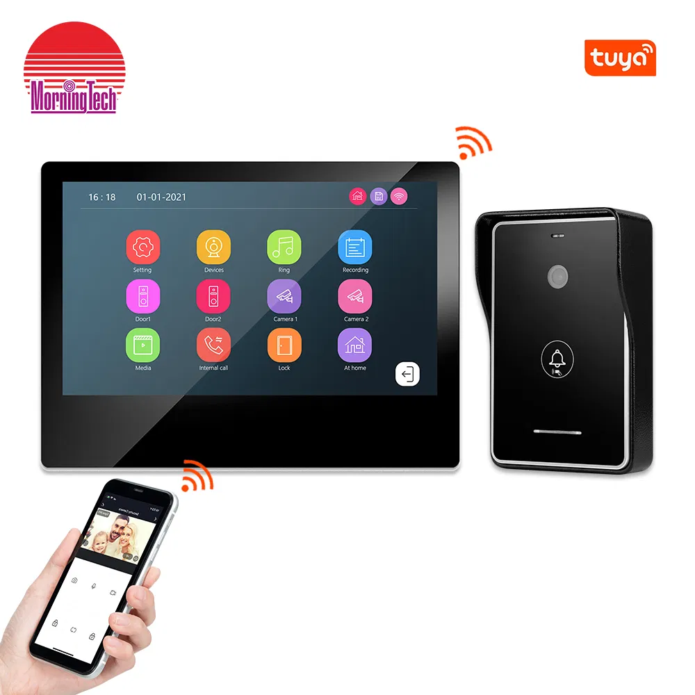 IP/WiFi 4 Wire HD Touch Screen Video Intercom Smart Home Tuya Wire/Wireless Video Door Phone Doorbell