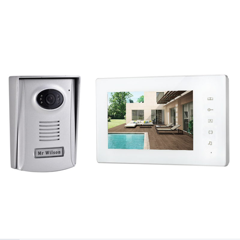 2 Wires 7 Inch Screen Indoor Monitor with Physical Button Easy Installation Doorbell 2-Way Intercom Video Door Phone