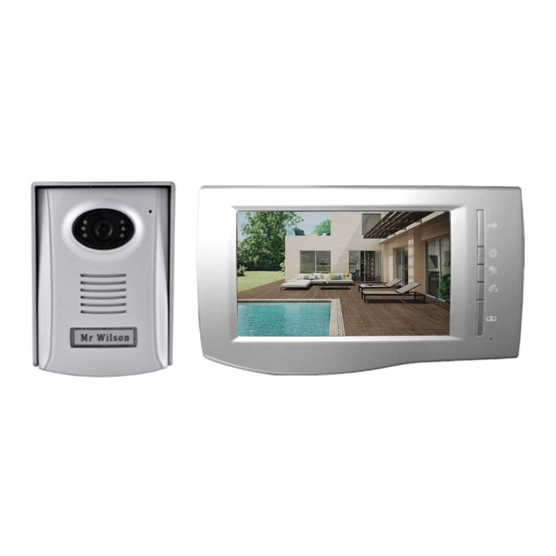 7 Inch Screen Monitor 2 Wired Connect Outdoor Unit with Remote Unlock Video Door Phone Intercom System