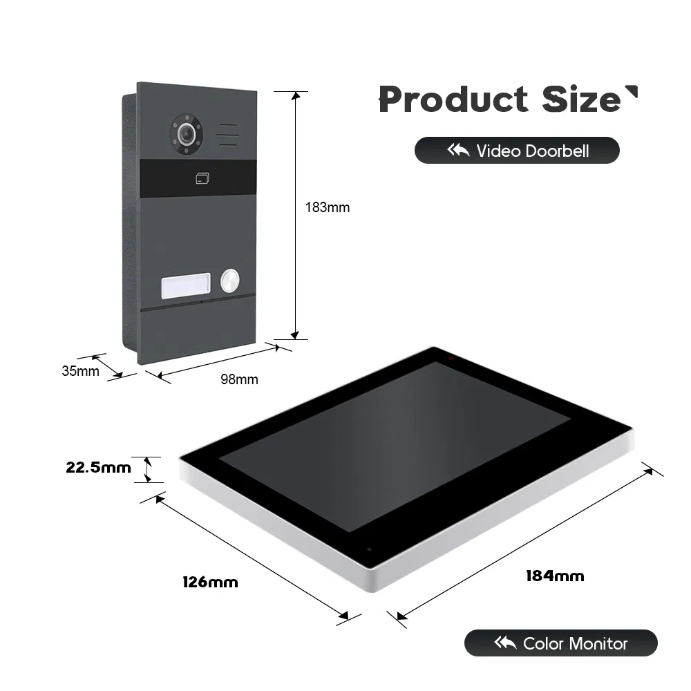 OEM 2 Wire Bus IP System Video Intercom for Villa with RFID Unlock