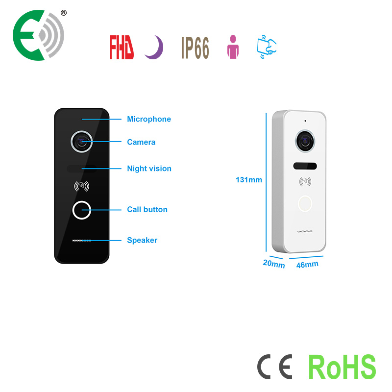 4-Wire Smart Home Intercom System with Tuya RFID Unlock Doorbell for Villa