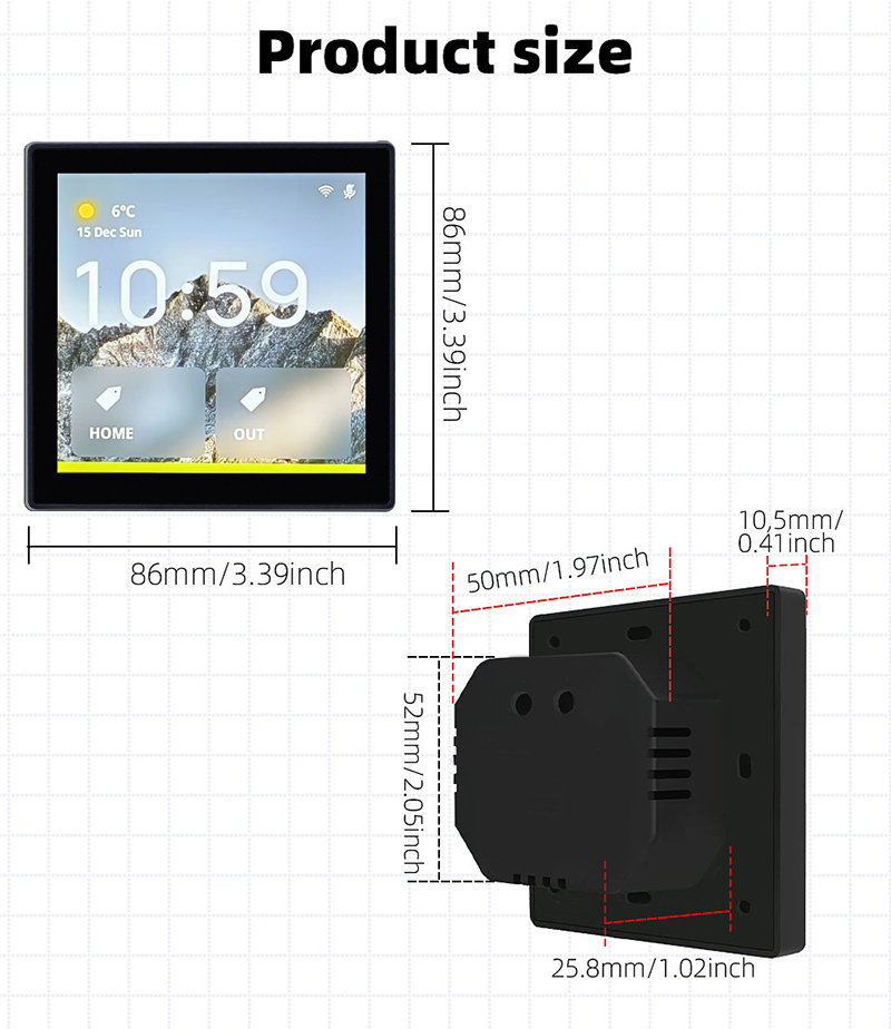 Tianlai 86A Tuya Smart Home Automation System 4 Inch House Alexa Control Panel