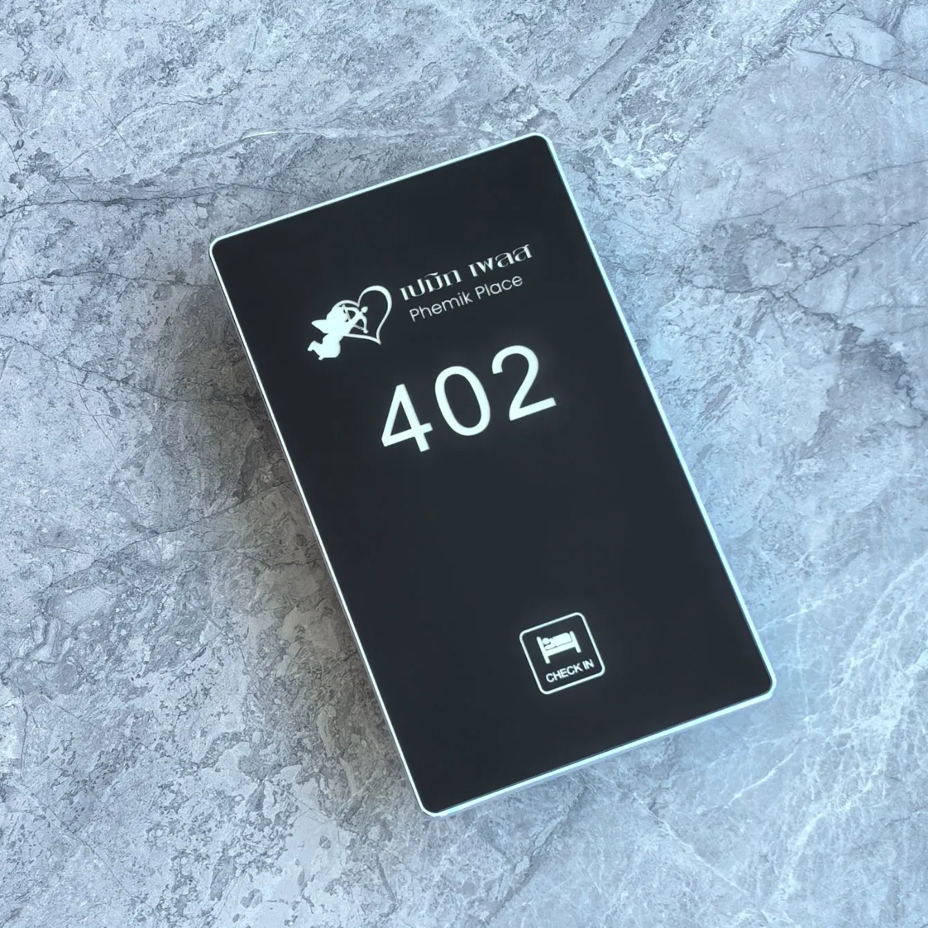 Tempered Glass High Quality Smart Hotel Door Lock System with Room Number