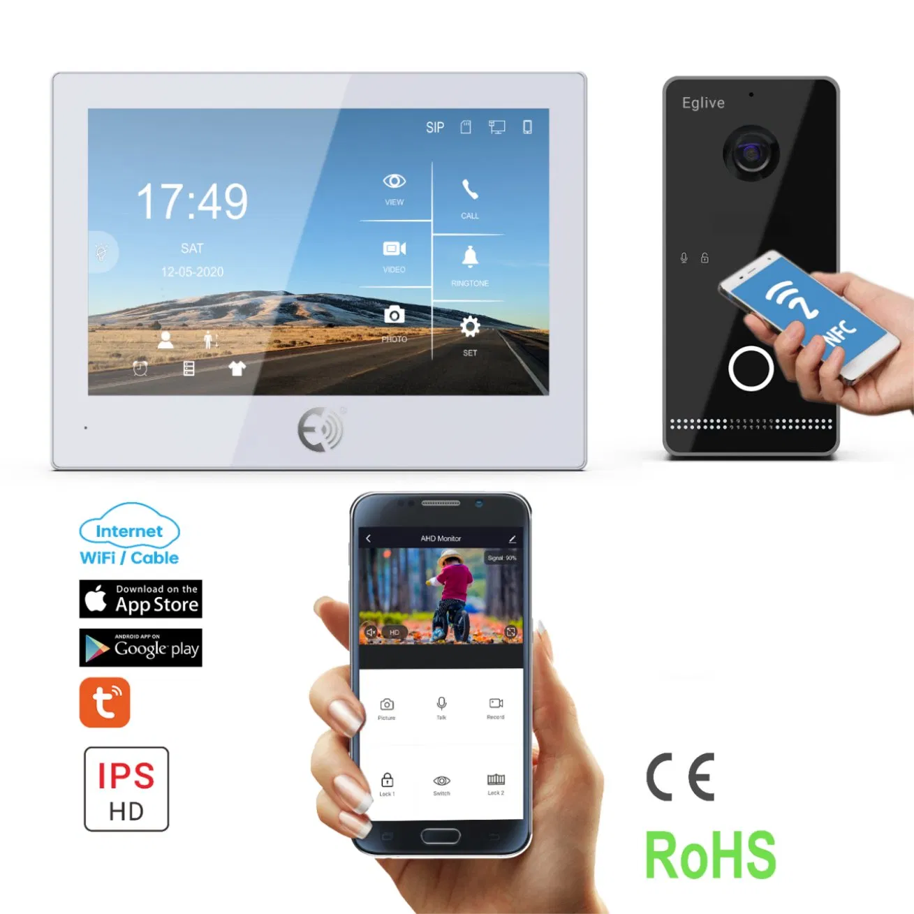 Tuya Smart Security System Video Intercom with Tuya Remote Wireless Doorphone