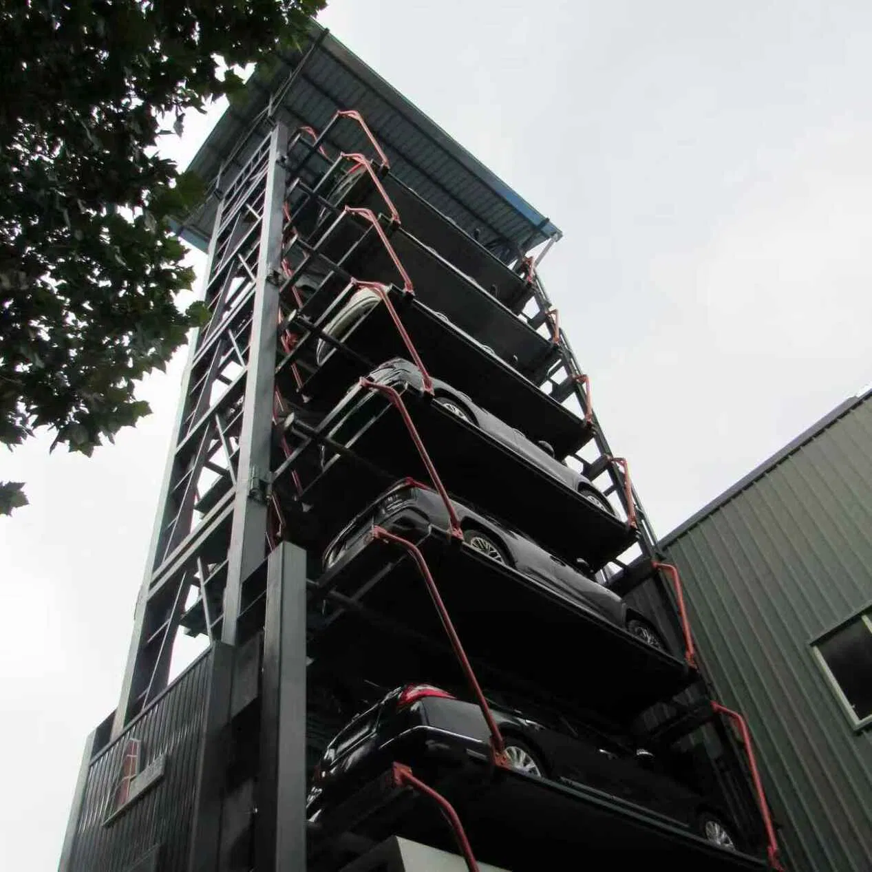 Modern Vertical Rotary Parking System with Nine Levels and Cloud Based Management for SUV Lots