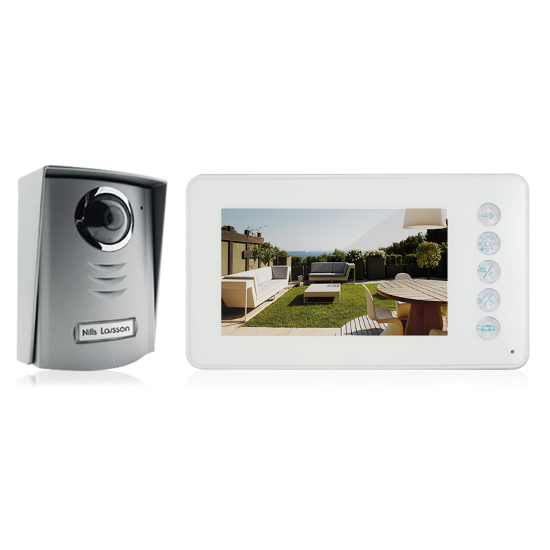 2 Wires Building 2 Way Video Intercom Indoor Monitor and Outdoor Camera Support Door and Gate Locking Video Door Phone