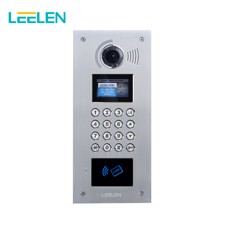 Leelen Model 10 Outdoor Station -China Building Intercom Suppliers with Metal Shell Mechanical Keys 4.3 Inch Monitor Doorbell