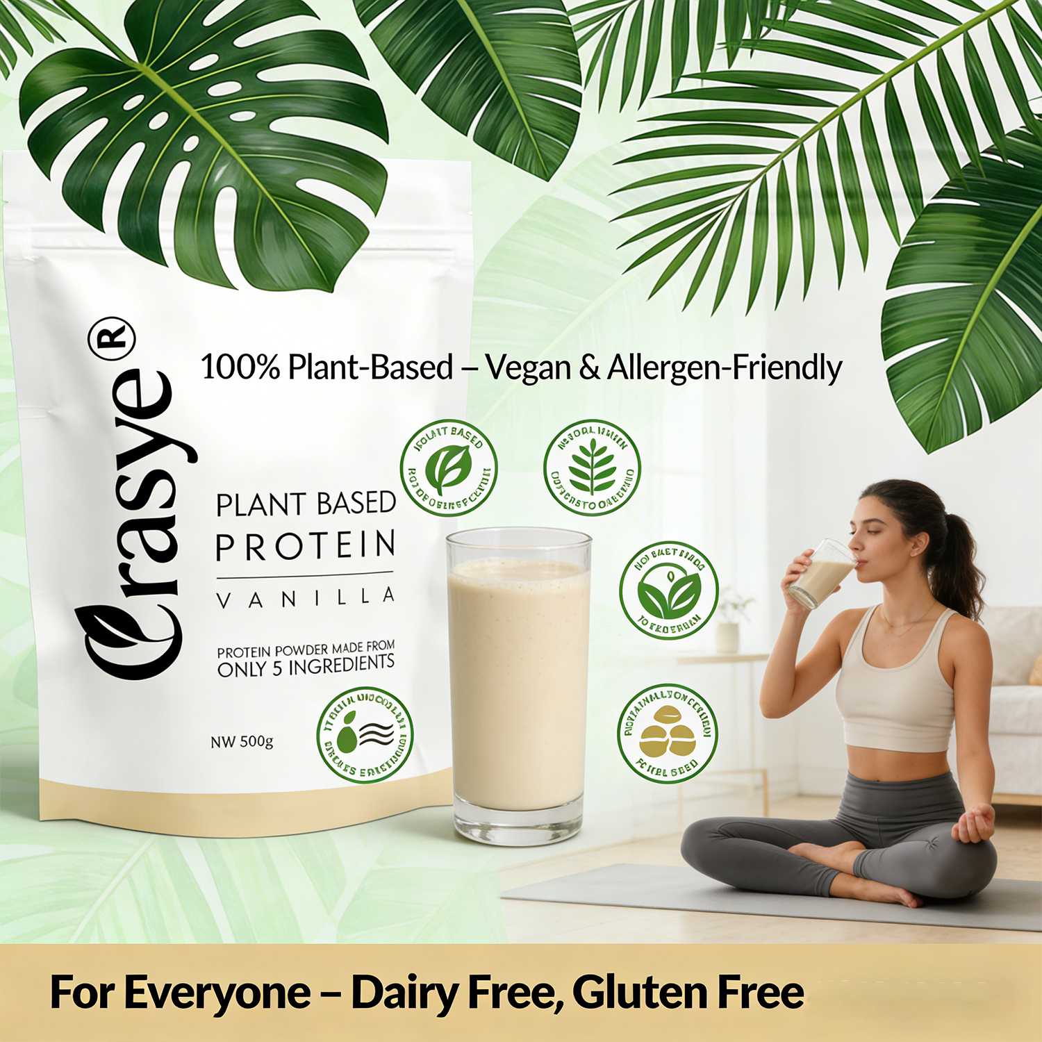 OEM/ODM High Protein Plant Based Powder 5 Natural Ingredients Pea Protein Naturan Sports Supplement for Gmy &amp; Muscle Recovery
