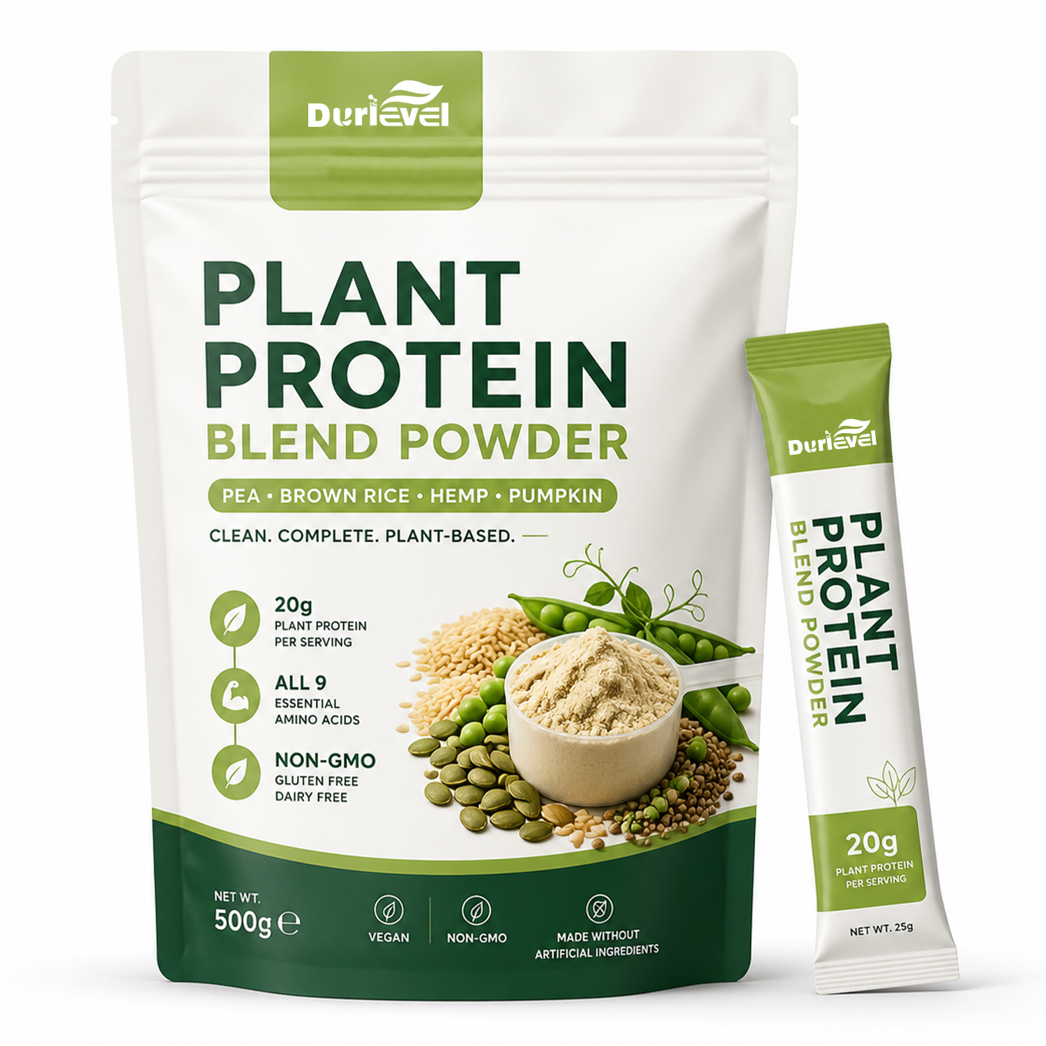 Premium Organic Food Grade High Quality Best Selling Bulk Wholesale Oem Pure Pea Rice Pumpkin Seed Plant Protein Blend Powder