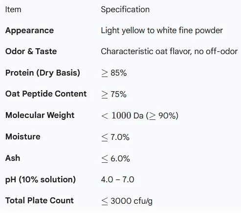 Oat Peptide Fermentation Technology 200-1000 Da Cosmetic Grade Hydrolyzed Oat Protein