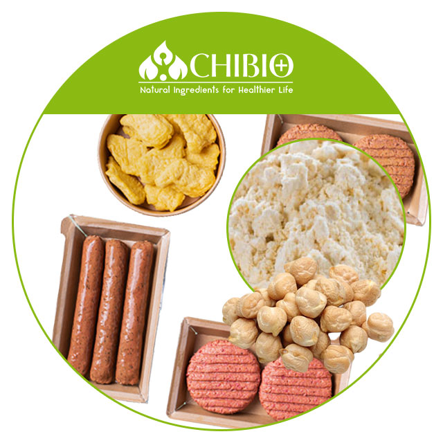Chick-pea protein powder display