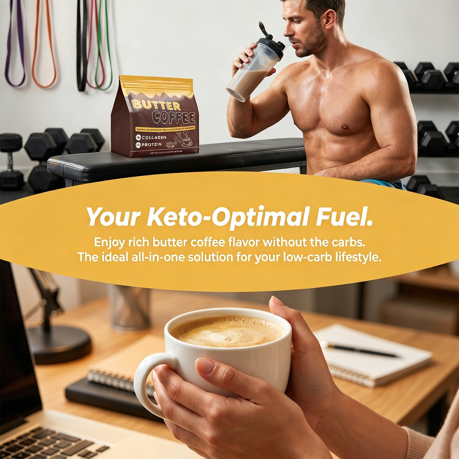 OLLI Gluten Free No Added Sugars Natural Reishi Cordyceps Grass Fed Whey Protein Butter Coffee Collagen Powder For Adult Muscle