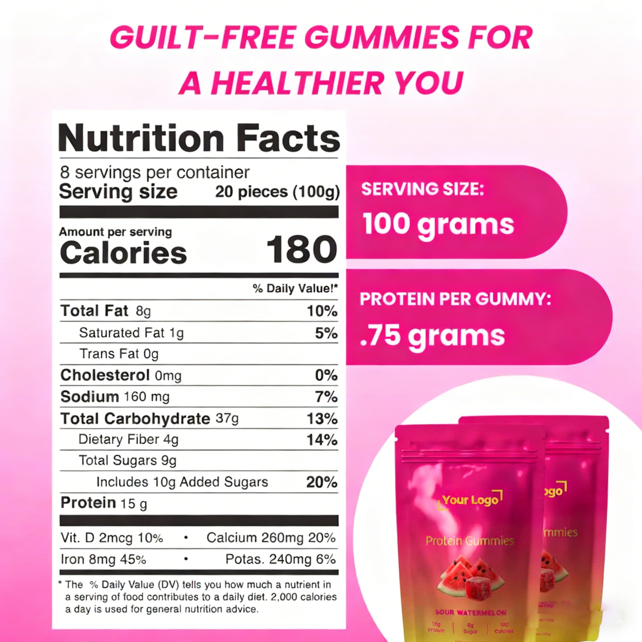 OEM Protein Gummies Whey Protein Essential Amino Acids EAA Gummies Creatine Monohydrate Sugar Free Whey Protein Snack