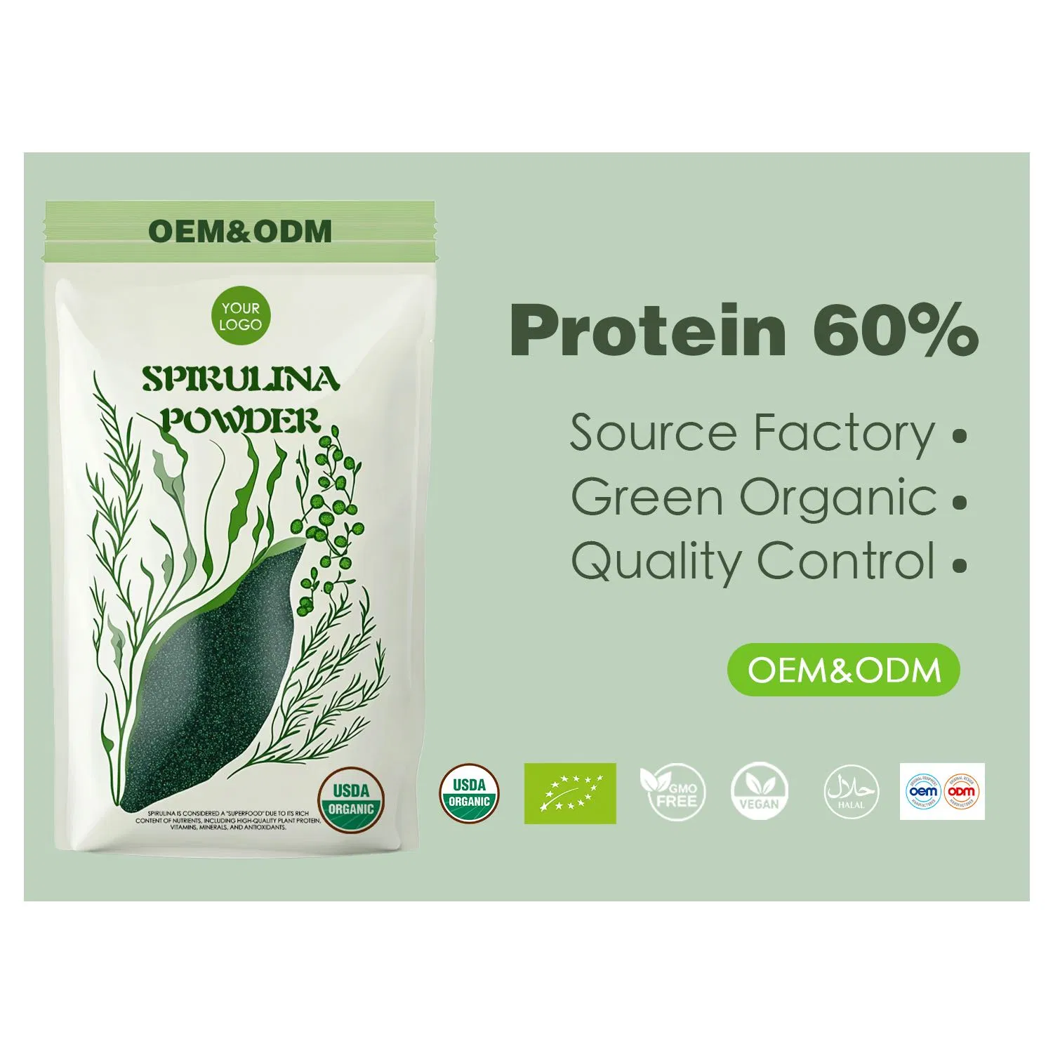 Food Grade Organic Natural High-Protein Spirulina Algae Powder