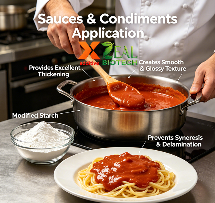 ZEAL Modified Starch (Corn Wheat) Natural Thickener Stabilizer Powder For Bakery Meat Sauce Cosmetics-24-Month Shelf Life