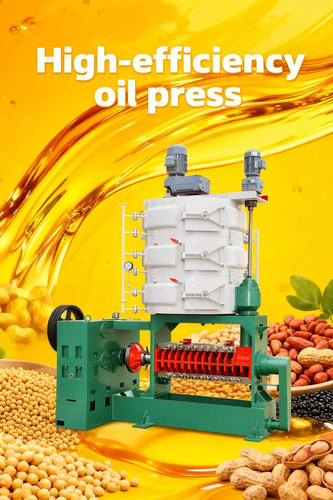 Oil Press with Adjustable Pressure Suitable for Different Seeds From Peanuts to Canola