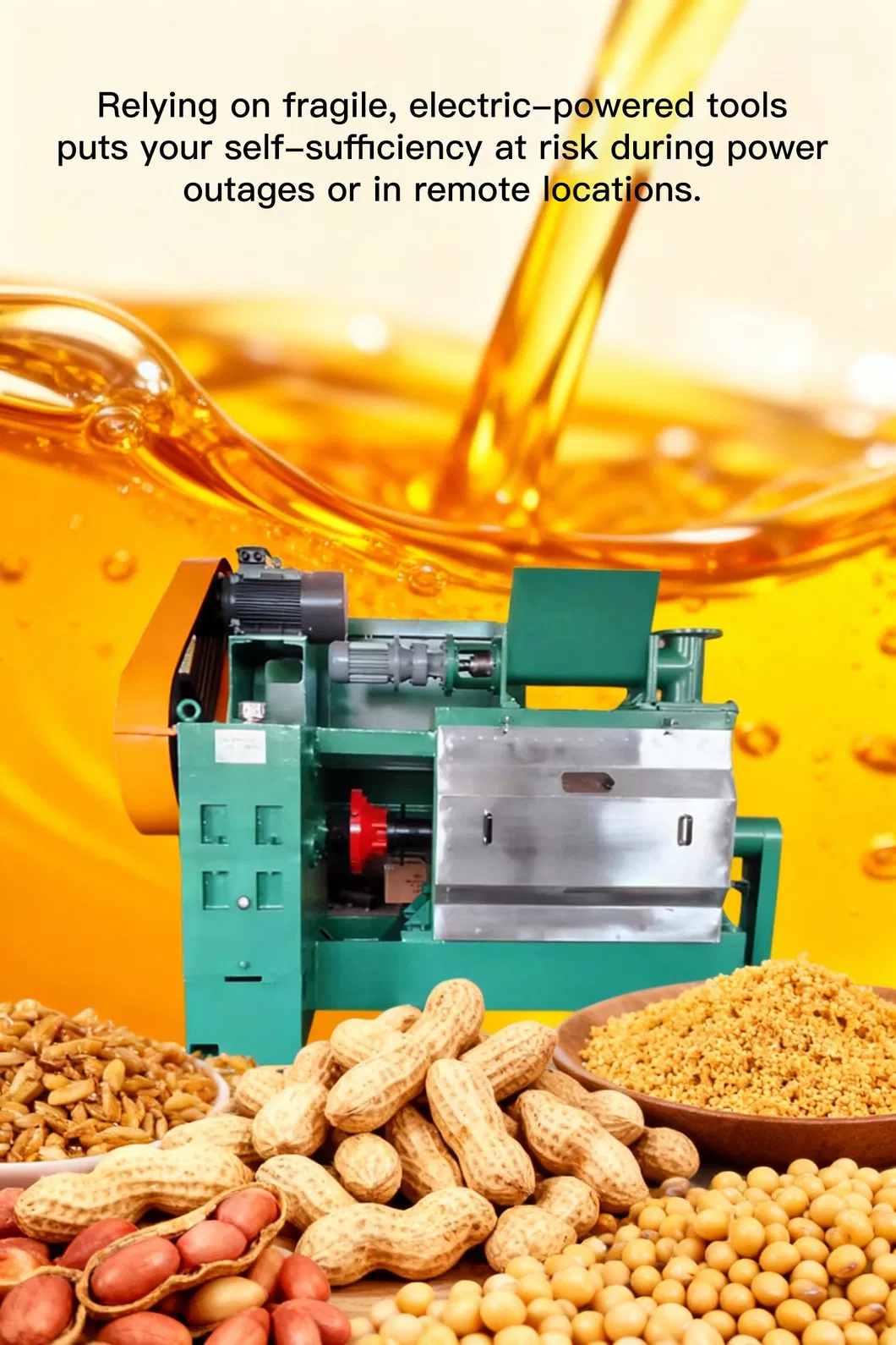 Oil Press with Adjustable Pressure Suitable for Different Seeds From Peanuts to Canola