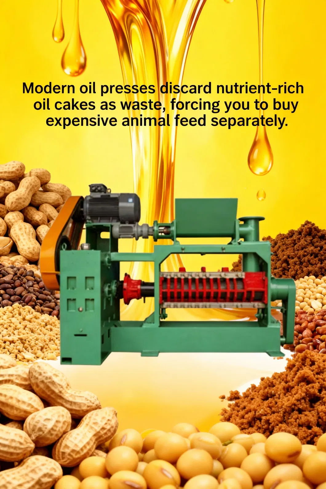 Oil Press with Adjustable Pressure Suitable for Different Seeds From Peanuts to Canola