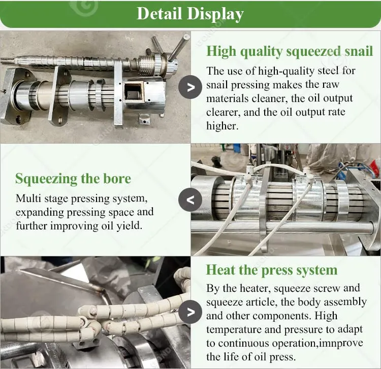 Oil press machine detail section 3