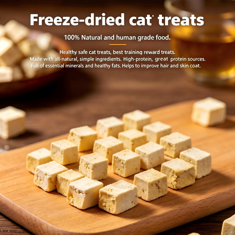 OEM Wholesale Freeze Dried Chicken Cubes High Protein Zero Additive Pet Training Snack For Cats Dogs Bulk Private Label