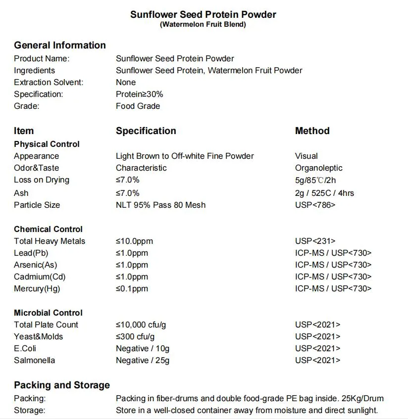 Specification Sheet