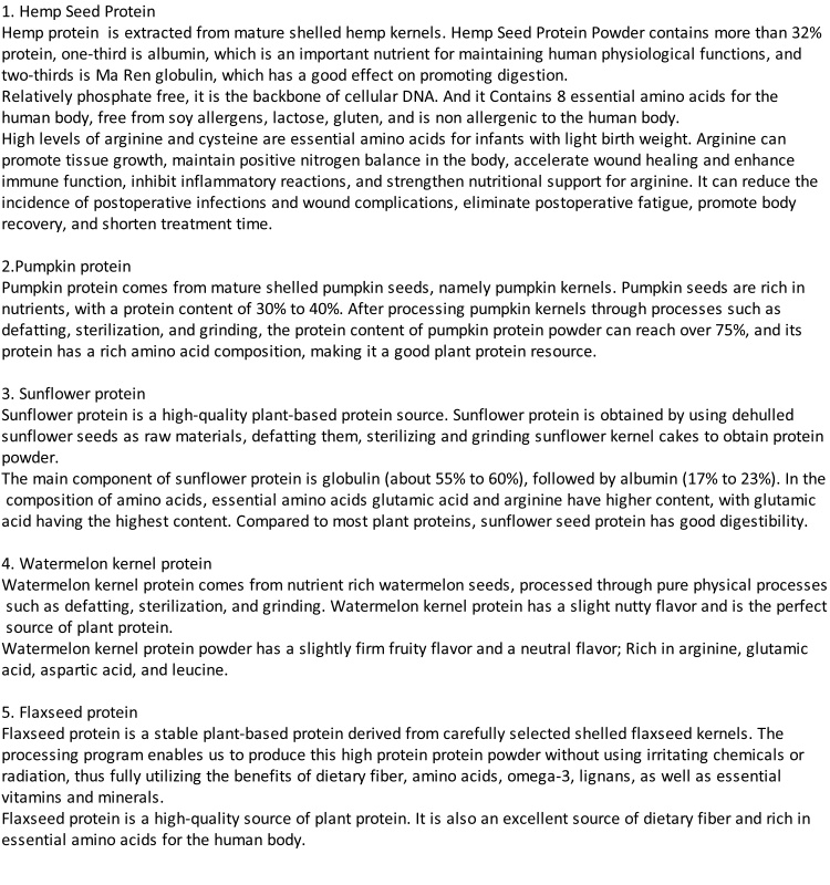 Pumpkin Seed Protein Application