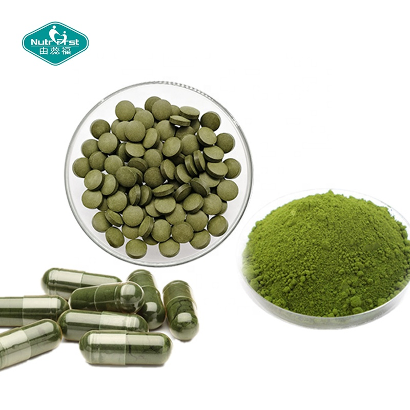 Organic Chlorophyll Vegan Protein Green Superfood Capsule Bulk Spirulina Alga Chlorella Powder