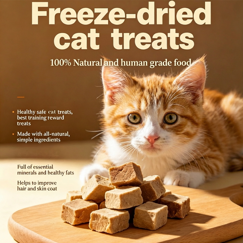 OEM Wholesale Freeze Dried Chicken Cubes High Protein Zero Additive Pet Training Snack For Cats Dogs Bulk Private Label