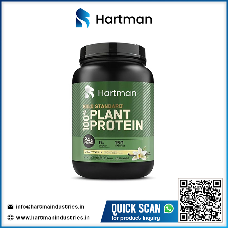 Plant-Based Pea Rice Hemp Protein Powder Dairy-Free Vegan Blend Rich in Amino Acids and Fiber Clean Formula