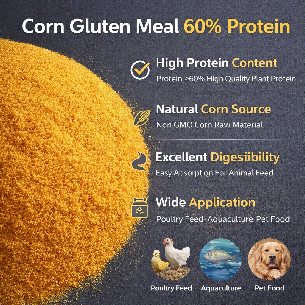 Feed Grade Corn Gluten Meal 60 Protein Corn Protein Powder for Poultry Aquaculture Livestock Feed Additives